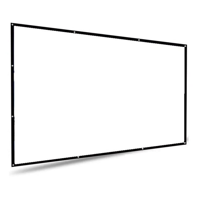 Écran de Projecteur Portable, Écran de Projecteur Élastique Pliable de 100 Pouces pour la Maison. Cet Écran de 100 Pouces Est Fait d'Un Matériau polyester durable et Présente un Taux de projection de 16:9. Il Mesure Environ 221 x 125 cm (87 x 49,2 Pouces) et Comprend des Trous Précis Autour des Bords pour une installation Facile. la Conception Pliable le Rend Léger et compact pour la Portabilité. l'Ensemble Comprend six Crochets pour le Montage.