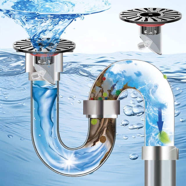 Vrorvz Universal Stainless Steel Floor Drain Deodorizer for Bathroom and Toilet Odor Control Water Blocking Insect Rodent Prevention Easy Installation with Detachable Filter Basket