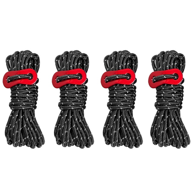 Shengyu 1/2/3 4X Tent Lanyard Reflective Rope Wind Cord High-strength Fine Workmanship DIY Prop Universal Outdoor Accessories Replaced Part Black 1 Pc