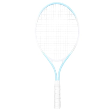 jinwen Raquette de Tennis pour Enfants 21 Pouces Raquette de Tennis Portable pour Plage Jardin Enfants Bleu Blanc Poignée