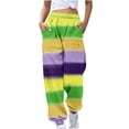 thumbnail image 1 of Dealovy Sweatpants for Women High Waisted Jogger Pants with Pockets Color Block Athletic Comfy Trackpants, 1 of 2