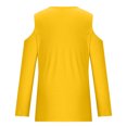thumbnail image 5 of Yuyuzo Womens Tunic Tops Cold Shoulder Long Sleeve Shirts Loose Solid Color Lightweight Tee Tops, 5 of 5