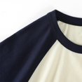thumbnail image 3 of LUOGENLI Male T-shirts for Mens Men's Patchwork Round Neck T Shirt Color Contrast Retro Heavy Shoulder T Shirt Solid Color Loose Short Sleeve Light Blue S, 3 of 5