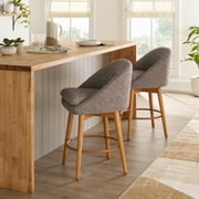 Better Homes & Gardens Mira Counter Stool 2 Pack, Truffle Brown and Light Honey