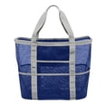 thumbnail image 1 of yulier Mesh Beach Bag Sand Free Bag Large Beach Tote Bag Strong Lightweight Bag for Beach Vacation Swimming Pool Bathroom, Blue, 1 of 3