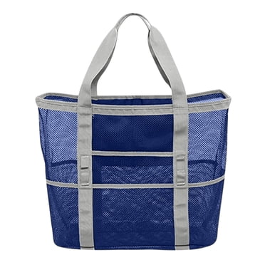 SDNall Mesh Beach Bag for Men Women, Large Travel Swim Tote with 9 Pockets, Heavy Duty Gym Bags for Men, Book and Toy Storage, Quick Dry Sports Handbag for Pool, Camping, Picnic