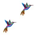 thumbnail image 1 of Wweixi Iron Hummingbird Hanging Home Decor Crafts Ornament Birds Outdoor Blue 2Set, 1 of 6