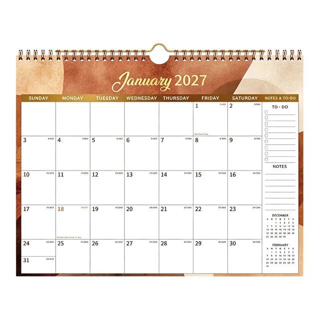 Wall Calendar with Floral Design for Daily Planning and Monthly Scheduling