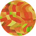 thumbnail image 1 of Ahgly Company Tapis Rond Lavable en Machine Intérieur Transitionnel Jaune, 6 Pieds Rond, 1 of 7