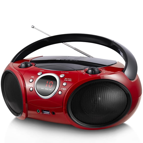 Singingwood 030BT(2025 Version) CD Player Boombox with AM FM Radio, Bluetooth, USB Port CD-R/RW, MP3 CDs Compatible, 3.5mm Aux Input, Headphone Jack