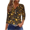 thumbnail image 2 of UPPADA Blouses pour Femmes Grande Taille à Manches 3/4, T-Shirts à Imprimé Floral Teintable, Chemises Décontractées Tendance à Col Rond, Chandails Confortables à Enfiler, Hauts Blouses Mignons d'Été, Chemises à Manches 3/4 pour Femmes, Économie, 2 of 5