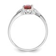 thumbnail image 2 of 10K White Gold Polished Geniune Garnet Birthstone Ring, 2 of 4
