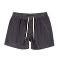 thumbnail image 1 of Sentmoon Mens Corduroy Shorts Lightweight Elastic High Waist Bathing Suit Straight Drawstring Solid Color 2025 Summer Athletic Shorts with Pockets Athletic for Leisure Wear Dark Gray M, 1 of 2