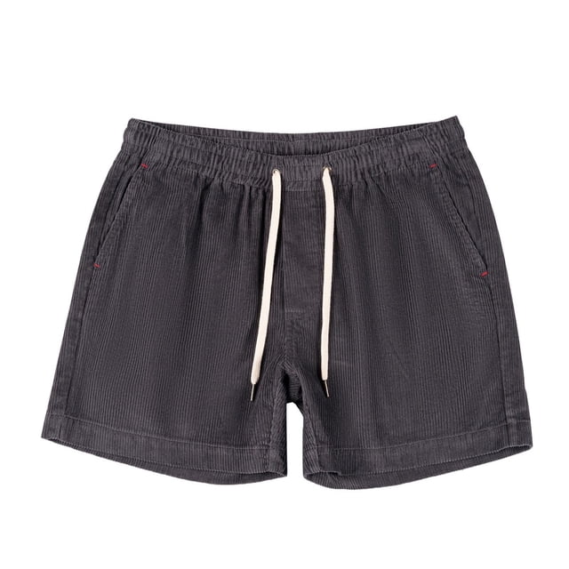 Sentmoon Mens Corduroy Shorts Lightweight Elastic High Waist Bathing Suit Straight Drawstring Solid Color 2025 Summer Athletic Shorts with Pockets Athletic for Leisure Wear Dark Gray M
