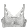 thumbnail image 2 of Meichang Front Closure Bras for Women Plus Size Unpadded Lace Racerback Lightly Buckle Bras Wireless Full Coverage Push Up Bras Comfortable Ultra Thin Everyday Bras Gray S, 2 of 5