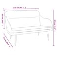 thumbnail image 4 of vidaXL Bench Light Grey 110x76x80 cm Velvet, 4 of 5