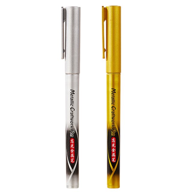 High Gloss Metal Pen Gold Silver Marker Pen DIY Craft Marker Pen Invitation Paint Pen And Non Fading,2ml