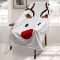 thumbnail image 1 of Safdie & Co. Premium Ultra Soft Ribbed Flannel Christmas Throw Blanket Reindeer, 1 of 2