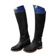 thumbnail image 1 of Dakaela Women's Knee High Boots Low Chunky Motorcycle Riding Boot Leather Buckle Winter Work Boots, 1 of 4
