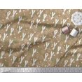 thumbnail image 3 of Soimoi Moss Georgette Fabric Leaves,Floral & Rabbit Cartoon Printed Fabric 1 Yard 42 Inch Wide, 3 of 3