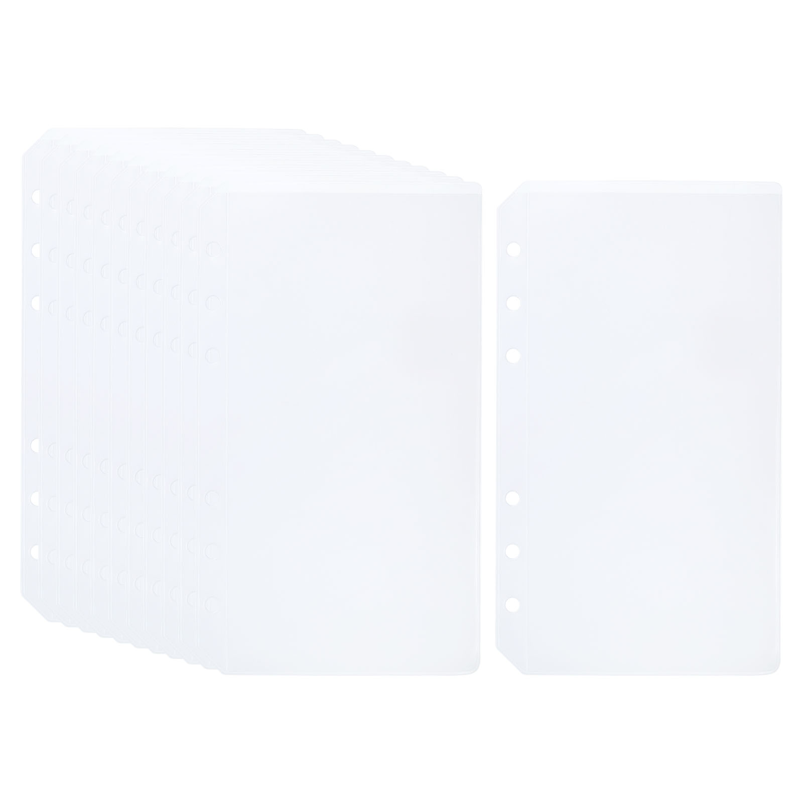 Unique Bargains A6 Binder Pocket, 12 Pack PVC 6 Holes Binder Pouch for 6-Ring Notebook Binder, Clear