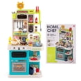 thumbnail image 1 of Costway Ensemble de Cuisine pour Enfants avec Sons et Lumières Réalistes Évier de Jeu 95 Pcs Accessoires Bleu, 1 of 10