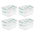 thumbnail image 1 of Sterilite Convenient Home Boîte de Rangement Empilable à 2 Niveaux, Transparente (Lot de 12), 1 of 6
