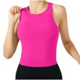 thumbnail image 2 of Ltctricy Women's Crop Tank Tops with Built in Bra Ribbed Knit Crew Neck Racerback Slim Sleeveless Workout Tops Athletic Yoga Shirts, 2 of 7