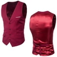 thumbnail image 3 of Jovati Sleeveless Suit Vest for Men, Solid Color, Polyester Blend, Slim Fit, Button Front, Casual Formal Wear, Spring Summer, 3 of 9