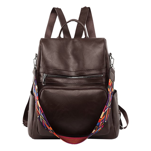 TIEVOSA Women's Korean Fashion Backpack Large Capacity Soft Leather Travel Backpack