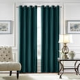 thumbnail image 1 of Innerwin Rideaux Protection UV Occultants Écoénergétiques de Luxe à Oeillets Couleur Unie Rideaux Fenêtre Vert Foncé L:52"Xh:72 Pouces, 1 of 1