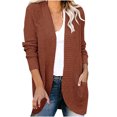 thumbnail image 2 of Cardigan Long en Tricot pour Femmes PVCS Décontracté Uni à Manches Longues avec Poches en Peluche, 2 of 9