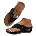 thumbnail image 4 of Fsqjgq Chaussures pour Femmes Sandales de Plage à Plateforme Compensée d'Été à Enfiler Sandales de Plage Pantoufles à Plateforme Décontractées Sandale à entre-Doigt, 4 of 9