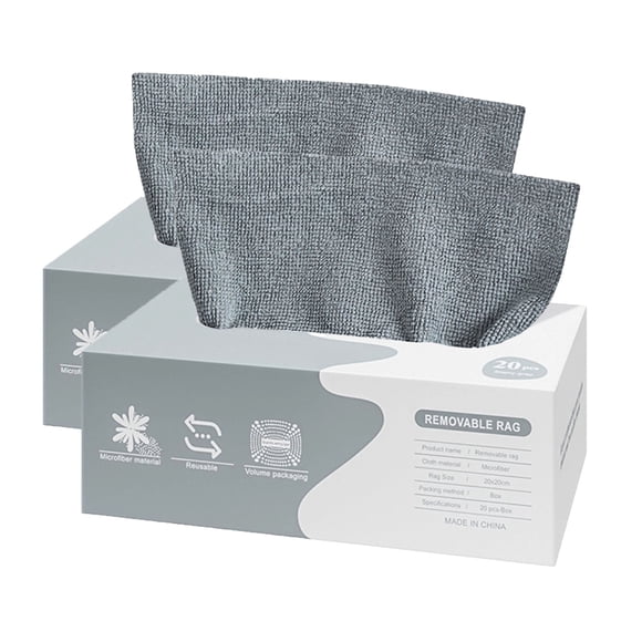 Amzcrzy The Rag Microfiber Cleaning Cloth Rags In A Box 20 Count -7.9 X 7.9In Reusable Microfiber Towels for Cars - Edgeless Towels Cleaning Cloths Kitchen Appliances Cleaning Supplies