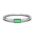 thumbnail image 1 of East-West Stackable Baguette Birthstone Ring - Emerald (May), 1 of 5