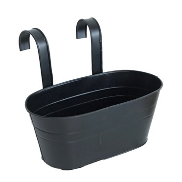 Bgsha Hanging Flower Pots Metal Plant Pot Holders Garden Pots Balcony Planters Flower Holders Wall Hanging Decor Pot with Detachable Hooks for Railing Fence Balcony