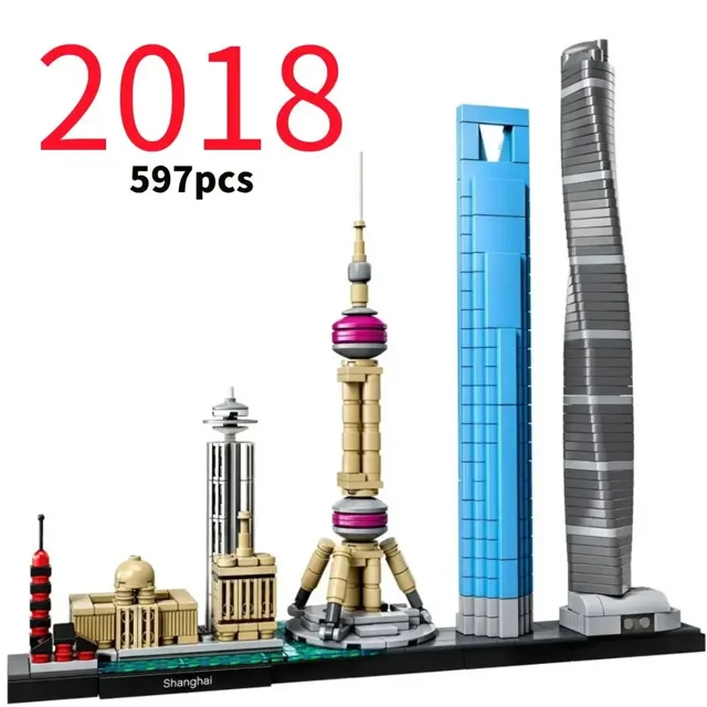 LEGP 2016-2022 Architecture Skylines Collectible Series Of Building Blocks Kit, Collectible Architecture Model Set For Adults,21039