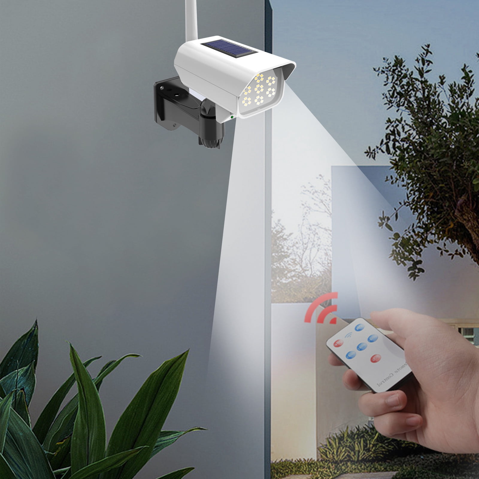 ZZkhGO Solar Powered Human Sensor Security Light, Flashing LED Dummy Camera for Garden Business Outdoor