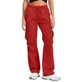 thumbnail image 1 of Pants for Women Loose Drawstring Pocket Casual Sports Jogger Overalls, 1 of 6