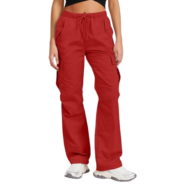 Pants for Women Loose Drawstring Pocket Casual Sports Jogger Overalls