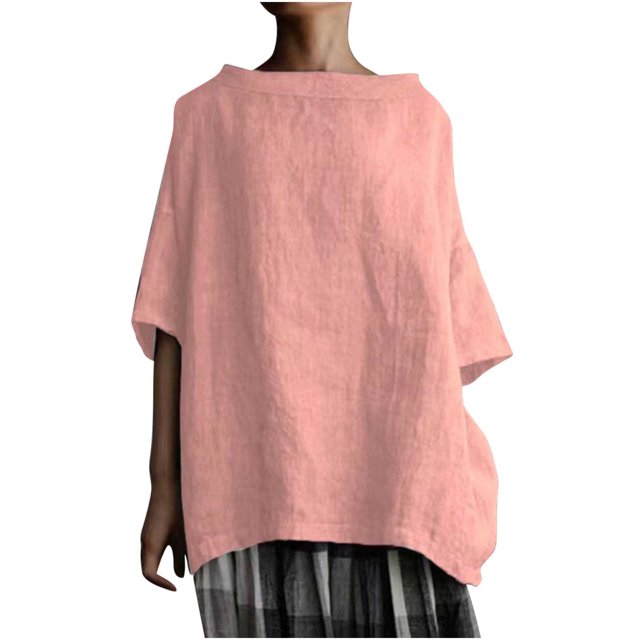 Birdeem T-Shirt à Manches Courtes pour Femmes, en Coton Vintage et Uni, Col Rond, Style Élégant