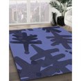 thumbnail image 3 of Ahgly Tapis d'Intérieur Lavable en Machine Carré Transitionnel Bleu Ardoise Foncé, 8 Pieds Carré, 3 of 7