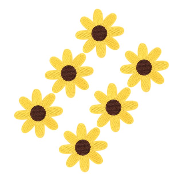 Applique Brodée à Coudre, 6 Pcs Patch Brodé Tournesol Solution Innovante pour Vêtements