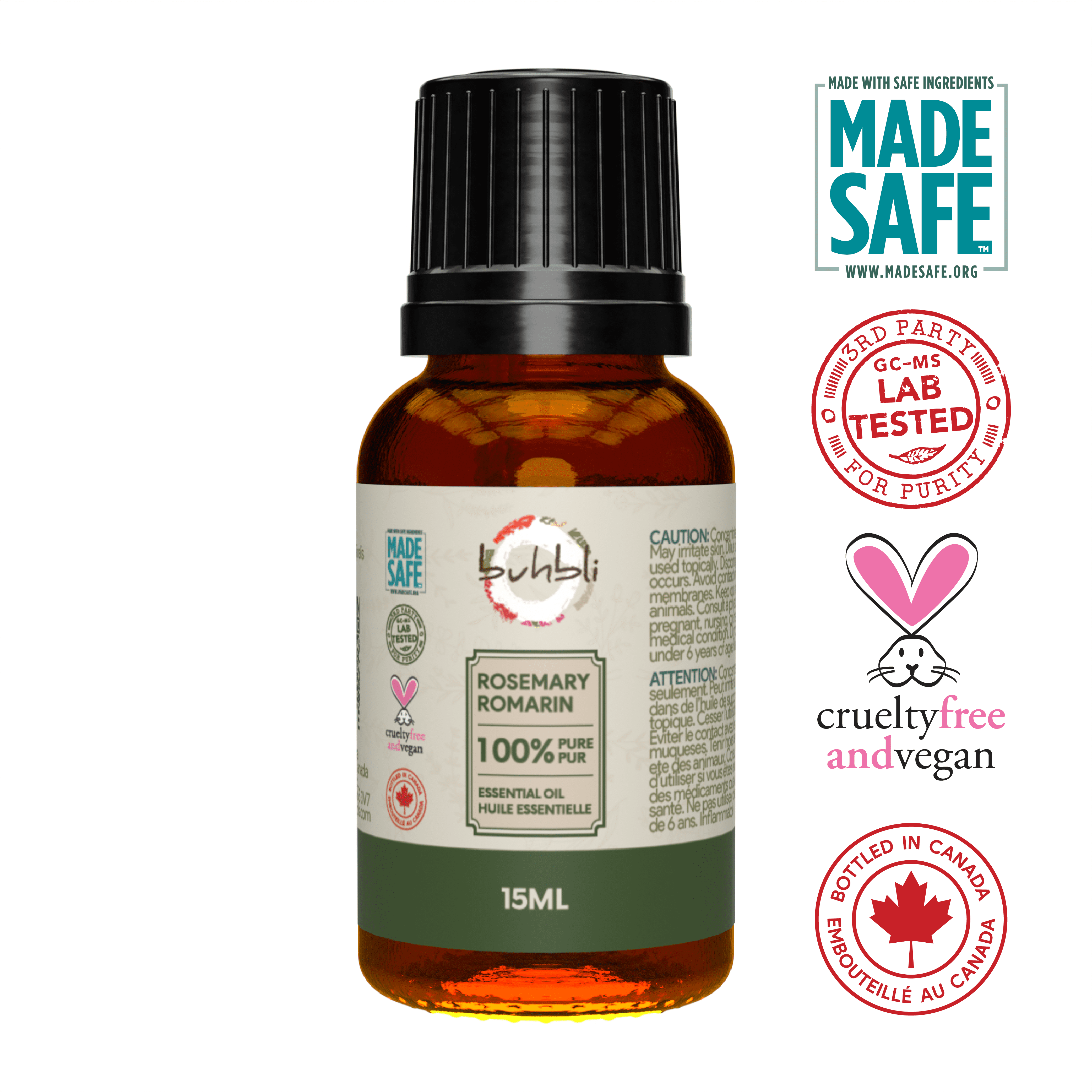 Buhbli Brands – Huile Essentielle de Romarin 100 % Pure, 15 ml