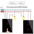 thumbnail image 3 of 2-Way Wi-Fi Smart Switch Light Switch Voice Control, Remote Control, Touch Control Compatible with Alexa Google Home Schedule, Timer, Countdown Needs Neutral Wire No Hub Required 95-250V, 3 of 8