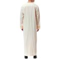 thumbnail image 3 of 2025 Men Shirts Mens Muslim Dress Muslim Thermal Shirts Men Robe Arab Middle Robe Short Sleeve Button Long Sleeve Embroidered Pocket Body Suit Men Long Shirt Robe Coat Pajama Shirt, 3 of 6