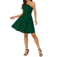 thumbnail image 1 of INSPIRE CHIC Robe pour Femme Nœud une Épaule Sans Bretelles Ligne A Évasée Robe de Soirée avec Poches TP Vert Foncé, 1 of 6