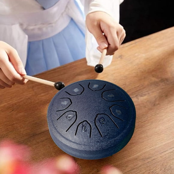 Tambour à Langue en Acier au Carbone Ton Unique avec Baguette et Autocollant Sonore pour Concert Adultes Yoga Méditation