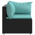 thumbnail image 2 of vidaXL Garden Corner Sofas with Cushions 2 pcs Black Poly Rattan, 2 of 5