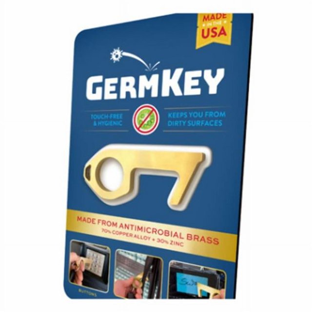 Sportula & Wildman Business Group 269562 GermKey No Touch Tool, Brass